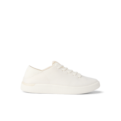 Reef Neptune women's cream knit sneaker facing right, featuring water-friendly materials and cushioned comfort.