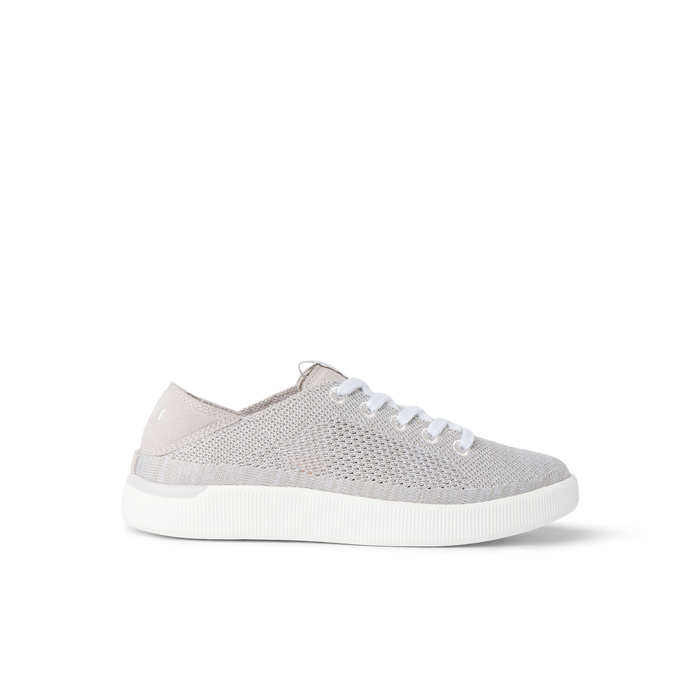 Reef Neptune women’s sneaker facing left with breathable light grey mesh, soft cushioning, and anatomical arch support.