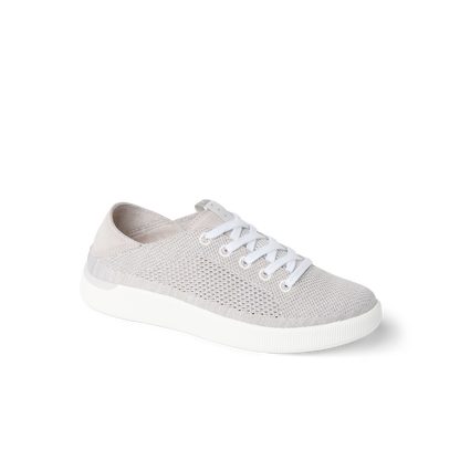 Reef Neptune women's lightweight sneaker angled right with breathable light grey fabric and cushioned arch support