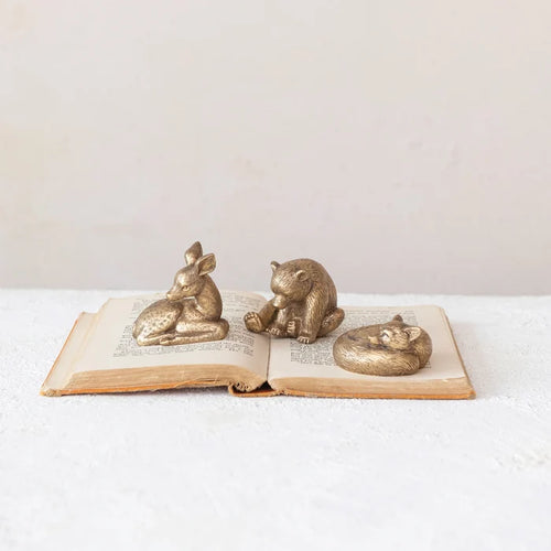 Resin Animal with Antique Gold Finish (3 Styles)