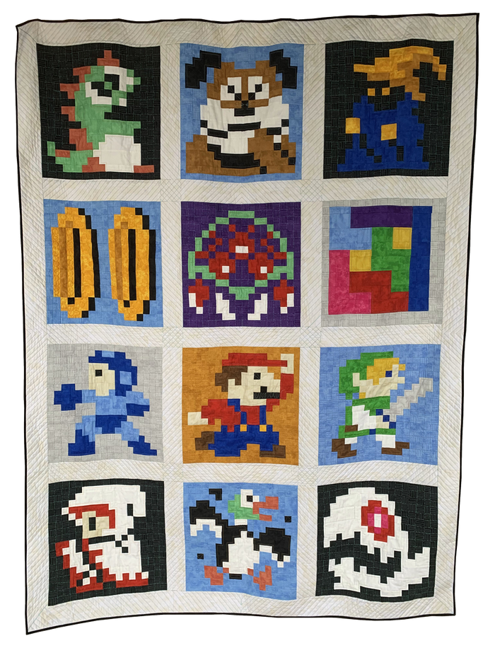 Retro Gaming Revival Quilt a Long Block 8 - Plumber Hero