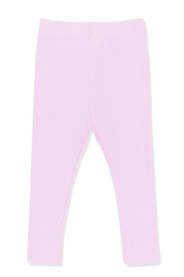 Product photo of the Ribbed Leggings in Thistle on a white surface