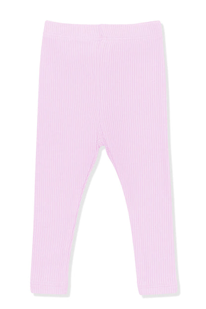 Product photo of the Ribbed Leggings in Thistle on a white surface