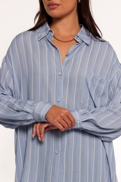 Petal and Pup USA TOPS Rixo Button Down Top - Blue Stripe