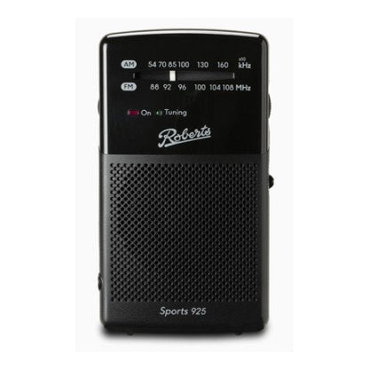 Roberts Sports 925 MW FM 2 Band Battery Portable Radio Black