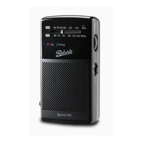 Roberts Sports 925 MW FM 2 Band Battery Portable Radio Black
