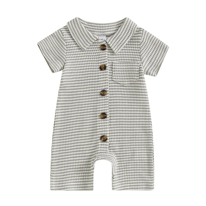 ROBIN Striped Button Romper