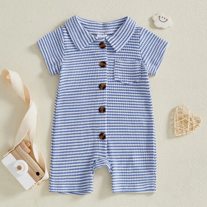 ROBIN Striped Button Romper