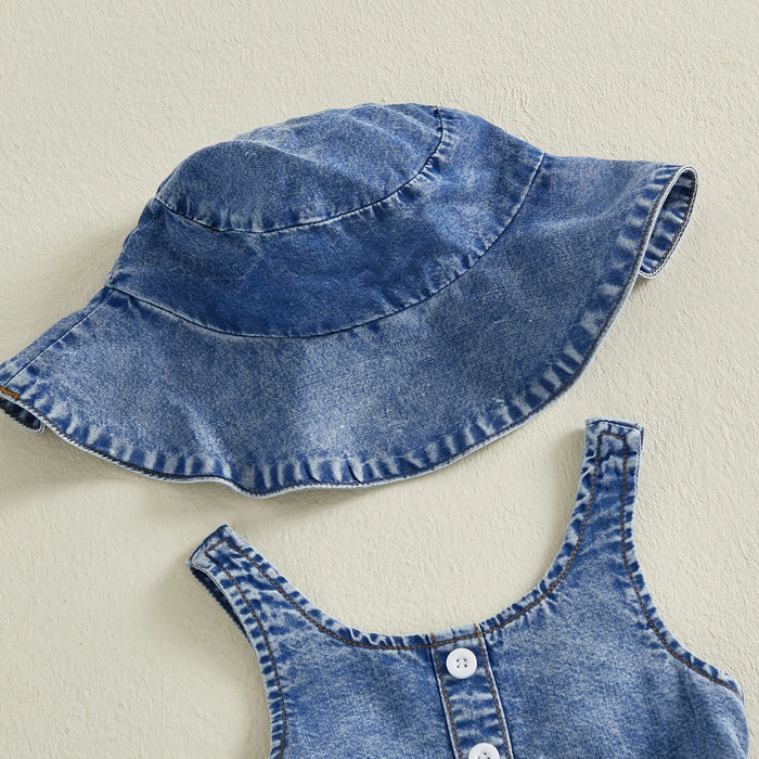 ROMY Denim Outfit with Sun Hat