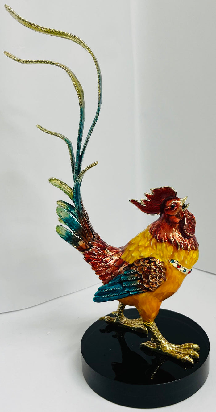 Rooster Display Brass