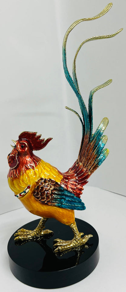 Rooster Display Brass