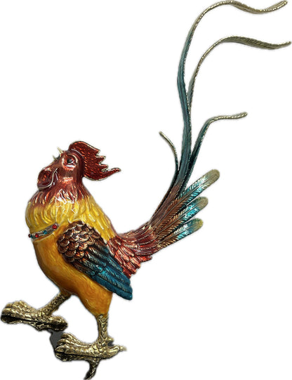 Rooster Display Brass