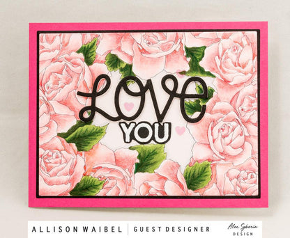 Rose Frame A2 Card Panel Digi Stamp - Alex Syberia Designs