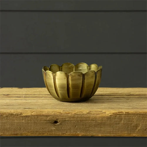 Scalloped Brass Mini Bowl