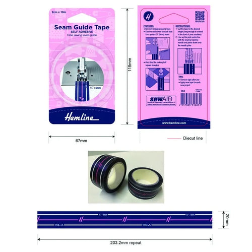 Seam Guide Washi Tape - 2CM X 10M