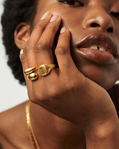 Serpent Textured Signet Ring | 18ct Gold Plated Rings Missoma