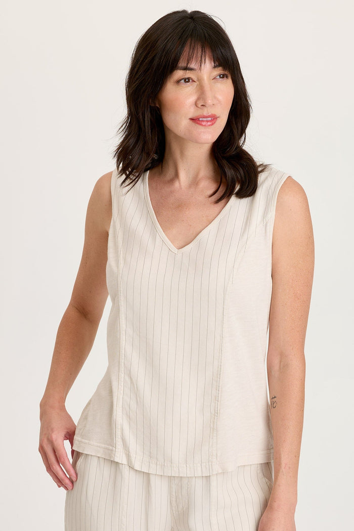 XCVI Siska Pinstripe V-Neck Tank