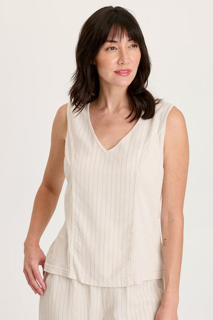 XCVI Siska Pinstripe V-Neck Tank