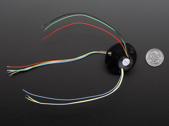 Slip Ring with Flange - 22mm diameter, 6 wires, max 240V @ 2A by The Pi Hut - The Pi Hut