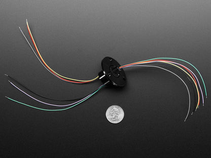 Slip Ring with Flange - 22mm diameter, 6 wires, max 240V @ 2A by The Pi Hut - The Pi Hut