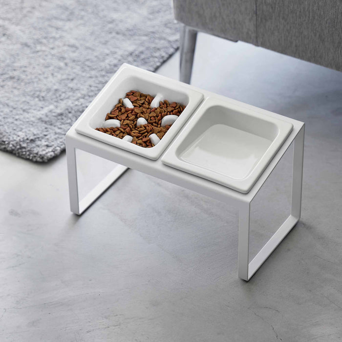 Slow Feeder Pet Bowl - Steel + Ceramic