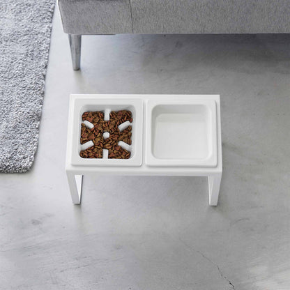 Slow Feeder Pet Bowl - Steel + Ceramic