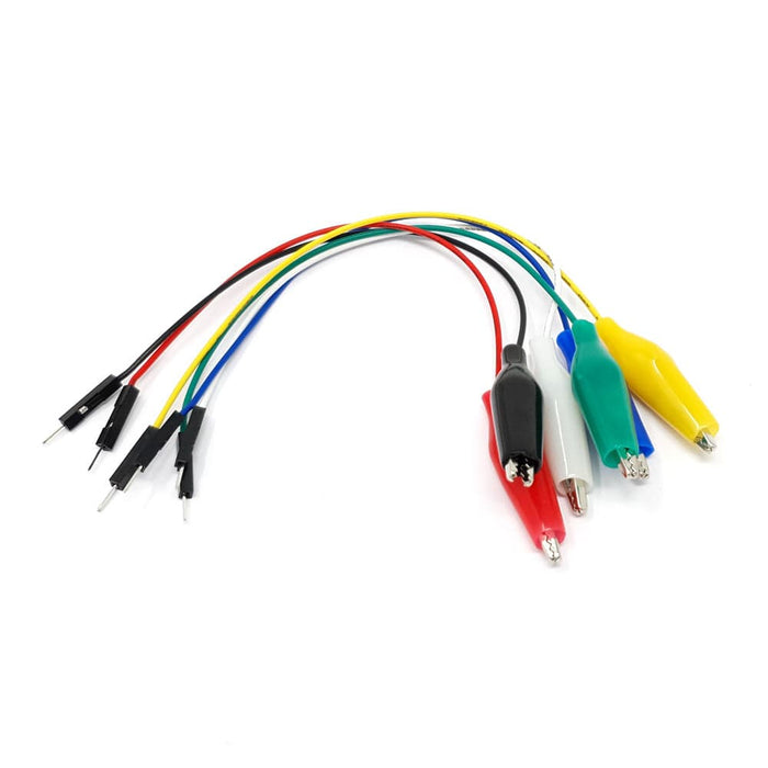 Small Alligator Clip to Male Jumper Wire Bundle - 6 Pieces by The Pi Hut - The Pi Hut