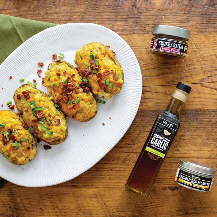 Twice Baked Cheddar Avocado Potatoes
