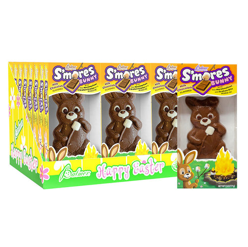 S'mores Solid Chocolate Bunny Candy - 24 Count