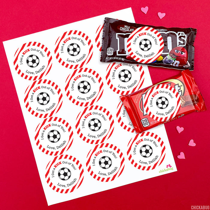 Soccer Valentine's Day Stickers