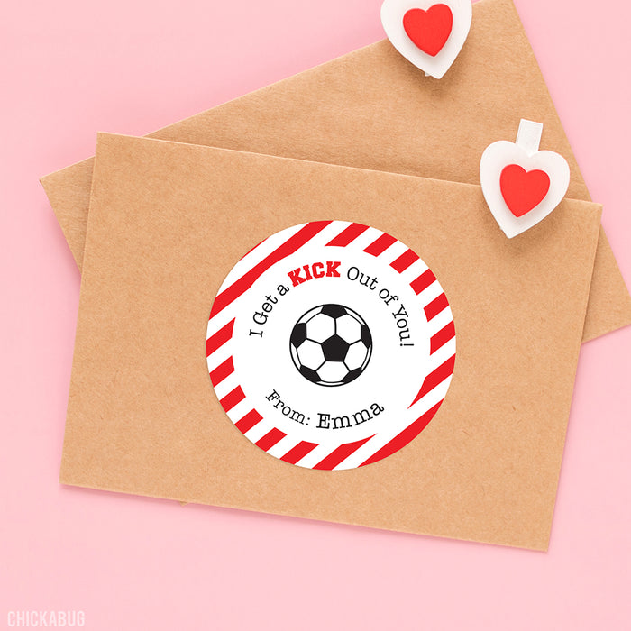 Soccer Valentine's Day Stickers