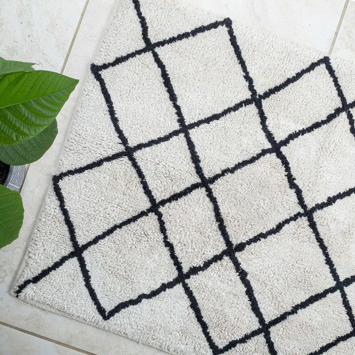 Soft Cotton Bath Rug Tufted Jacquard Design -Home Living Store - -