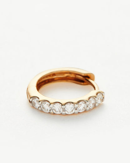 Fine Classic Diamond Single Huggie | 14ct Solid Gold Earrings Missoma