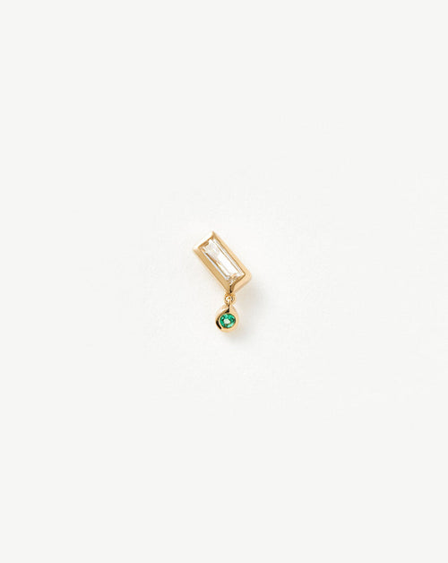 Fine Emerald Single Drop Stud Earring Earrings Missoma