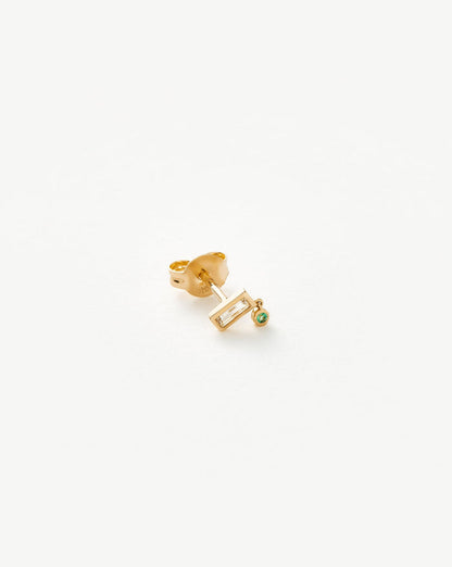 Fine Emerald Single Drop Stud Earring Earrings Missoma