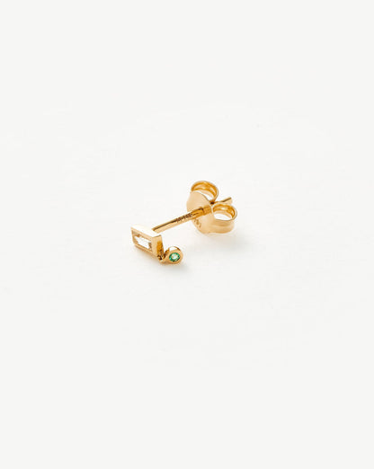 Fine Emerald Single Drop Stud Earring Earrings Missoma