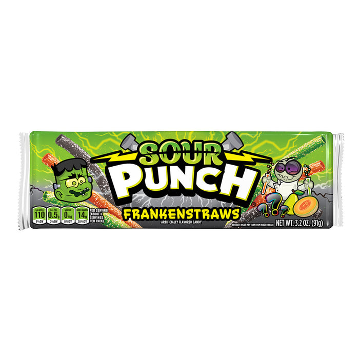 Sour Punch Frankenstraws Sour Candy - 24 Count