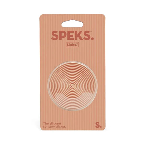 Speks Slabs Silicone Sensory Sticker - Groove Circle Orange