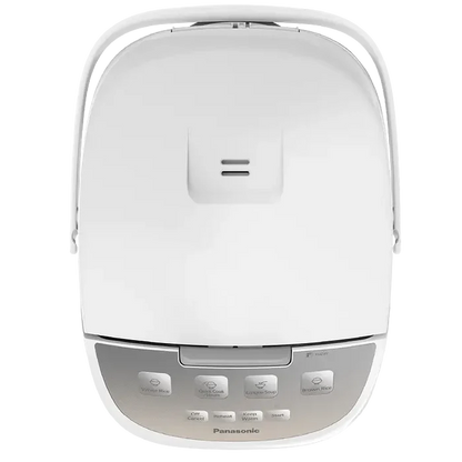 White rice cooker with visible brand logo on a white background
