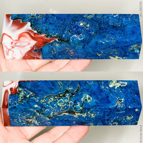 Stabilized hybrid wood box elder burl block