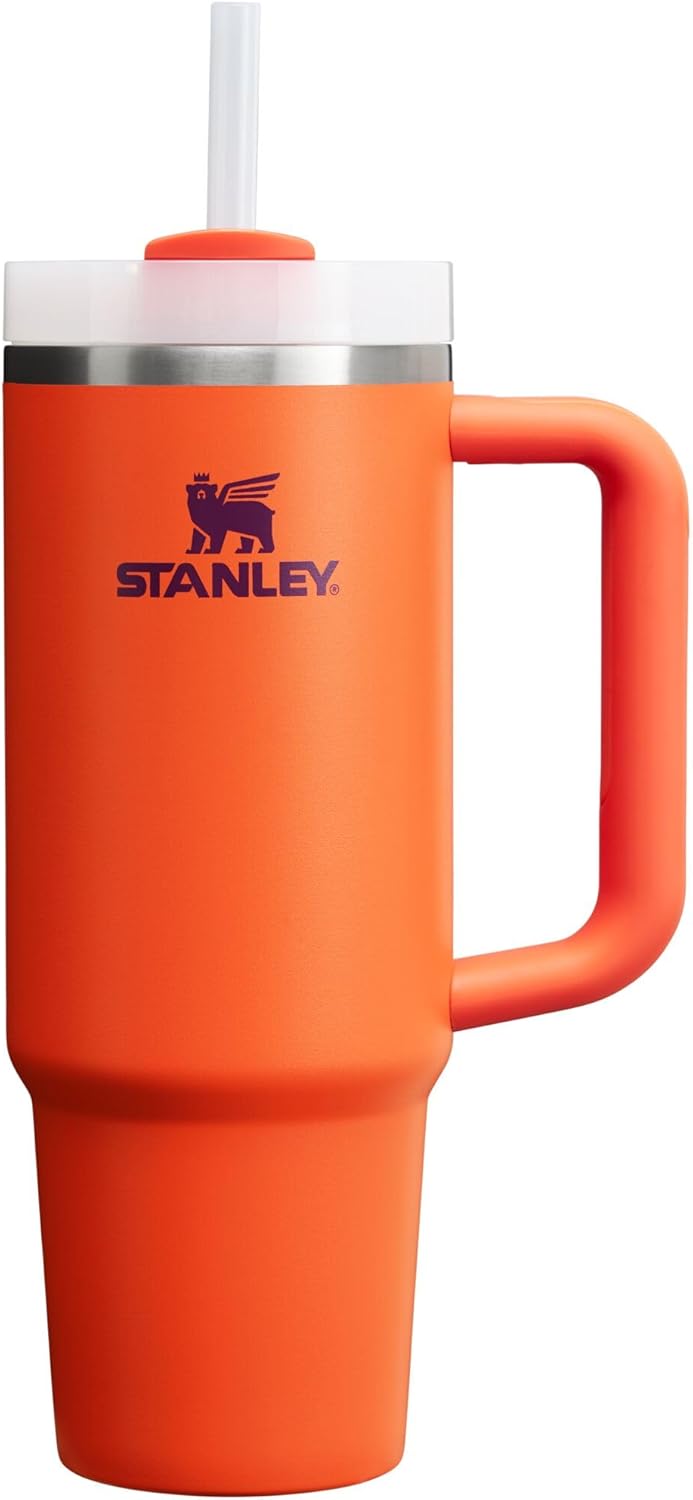 Stanley Quencher H2.0 FlowState Stainless Steel Vacuum Insulated Tumbler With Lid And Straw Tigerlily Plum 30oz