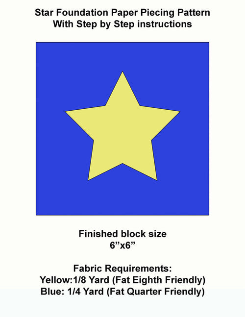 Star Foundation Paper Piecing Pattern PDF