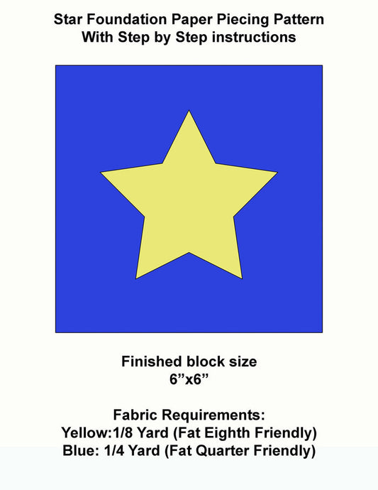 Star Foundation Paper Piecing Pattern PDF