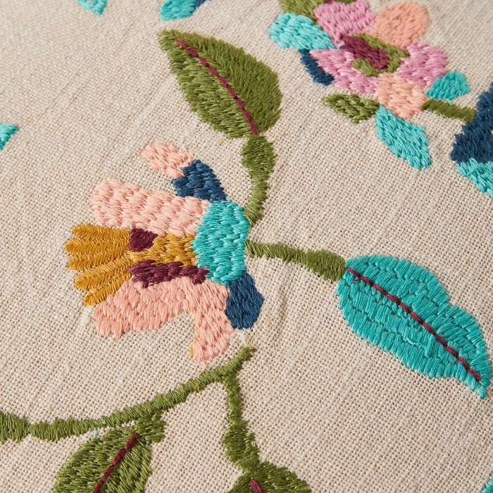 Stitch Summer Bloom Embroidered Cushion