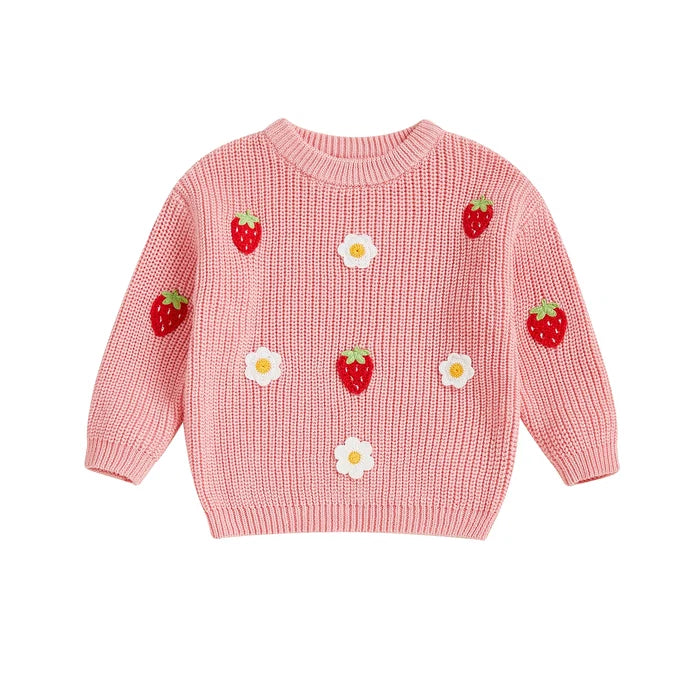 STRAWBERRIES & DAISIES Knitted Sweater
