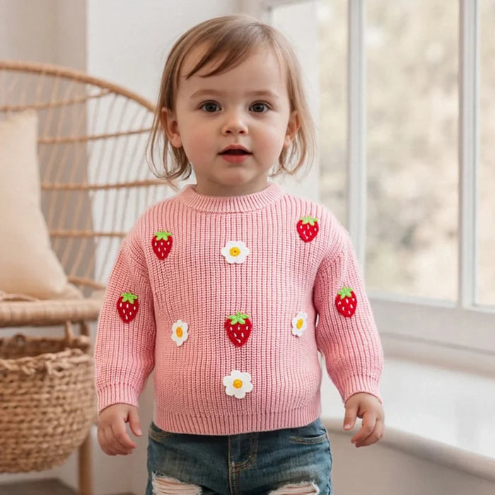 STRAWBERRIES & DAISIES Knitted Sweater