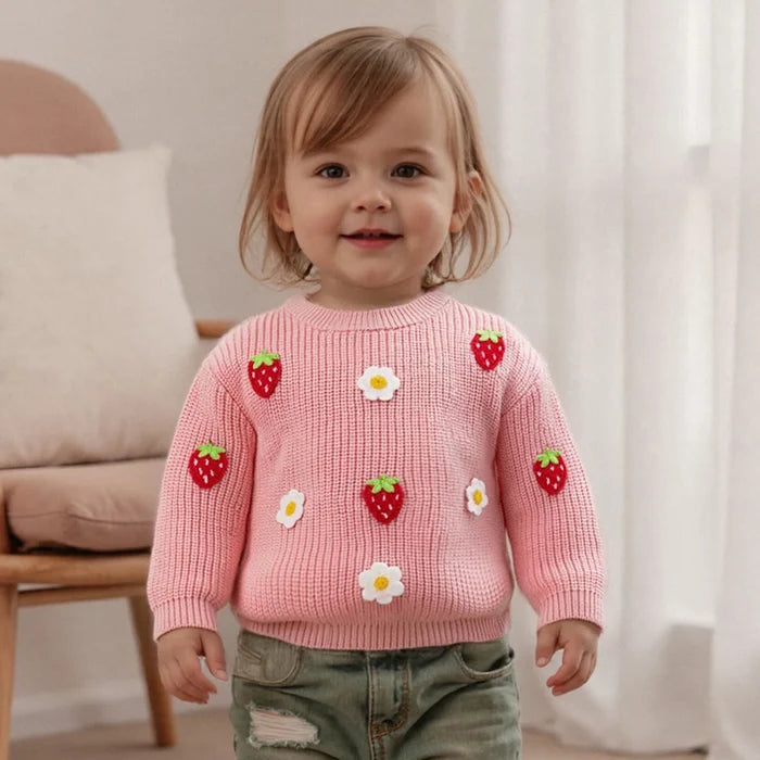 STRAWBERRIES & DAISIES Knitted Sweater