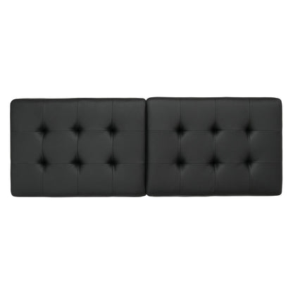 Studio Designs Camber Bench - 60" - Chrome Legs and Tufted Leather - Modern Entryway Bench, Bronze / Black 72152