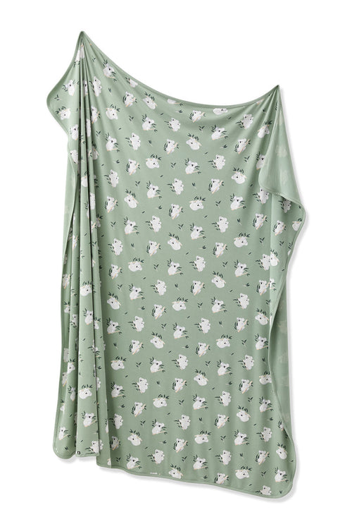 Swaddle Blanket in Koala shown unswaddled