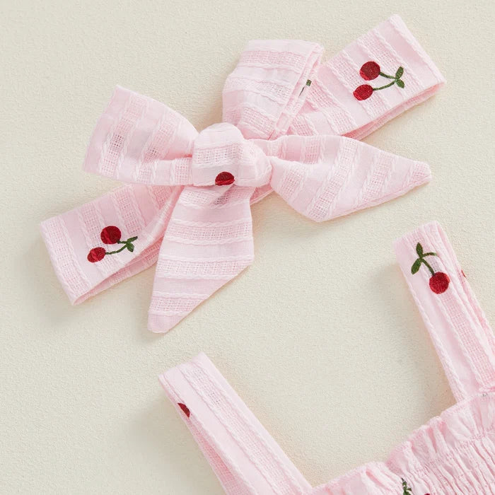 SWEET CHERRY Smocked Summer Outfit